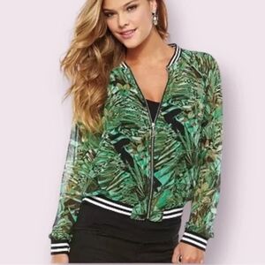 Juicy Couture Green Sheet Jacket with Tropical Print